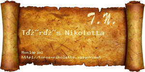 Törös Nikoletta névjegykártya