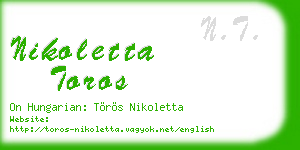 nikoletta toros business card